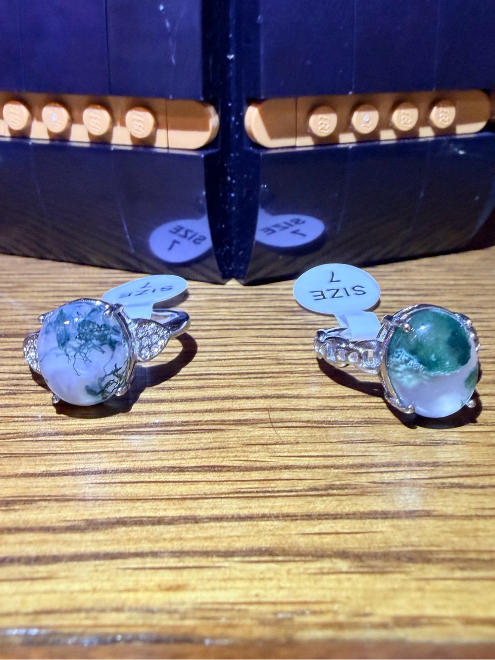 Stainless Steel Moss Agate Ring - Picture 5 of 9